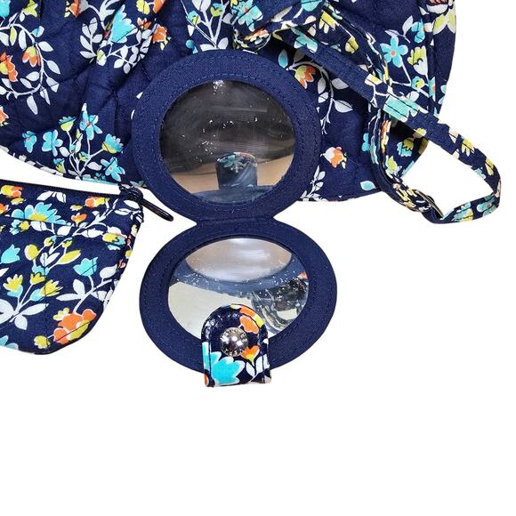 Vera Bradley Floral Chandelier Small Crossbody Top Zip With Coin Purse / Mirror - Picture 5 of 8